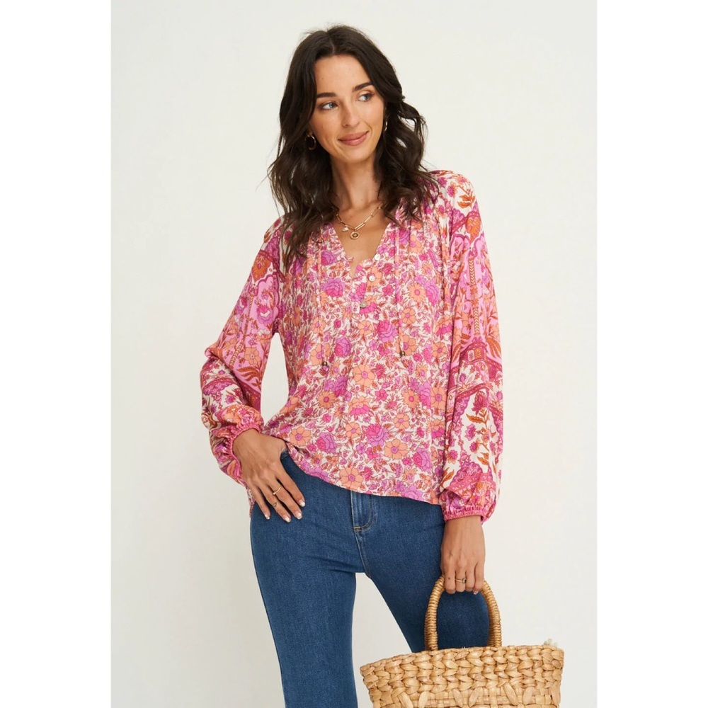 EUC Arnhem Rosehip Stella Long Sleeve Blouse
